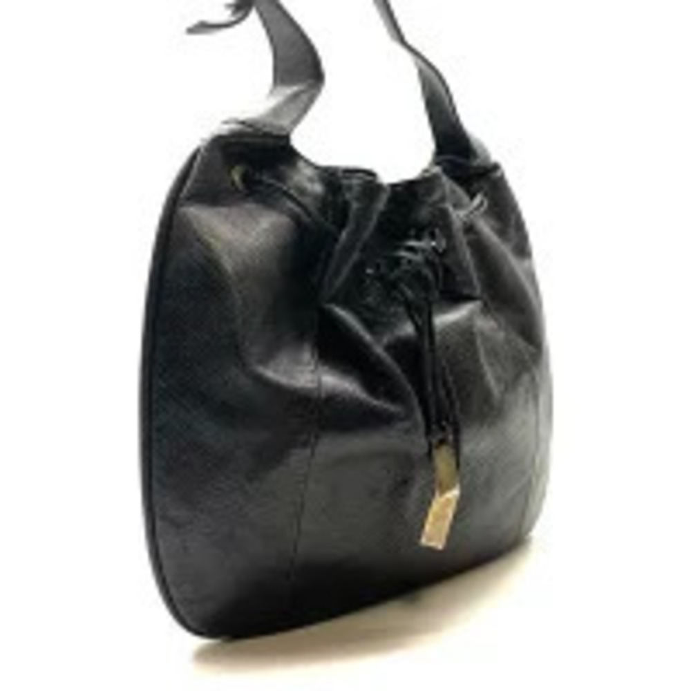 Gucci Hobo Black Bag Drawstring Handbag Black